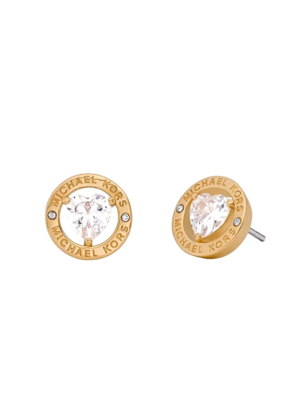 New Michael Kors Set of Gold tone Heart Shape Crystal Necklace & Earrings - Picture 14 of 15